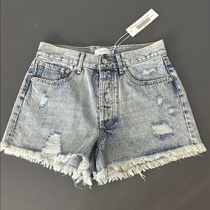Bluivy Women's Distressed Denim Shorts - Light Blue